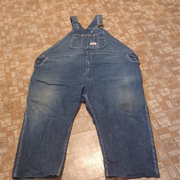 Men's Blue Denim Overalls Big Man Size 56 Round House - Picture 1 of 7